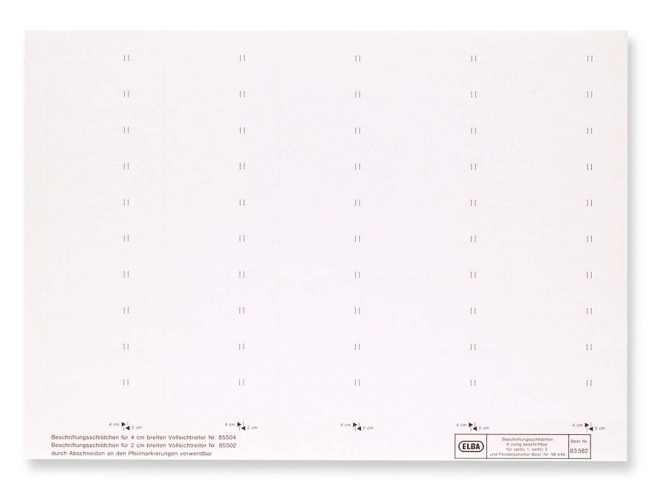 50 Beschriftungsschilder weiß 58 mm