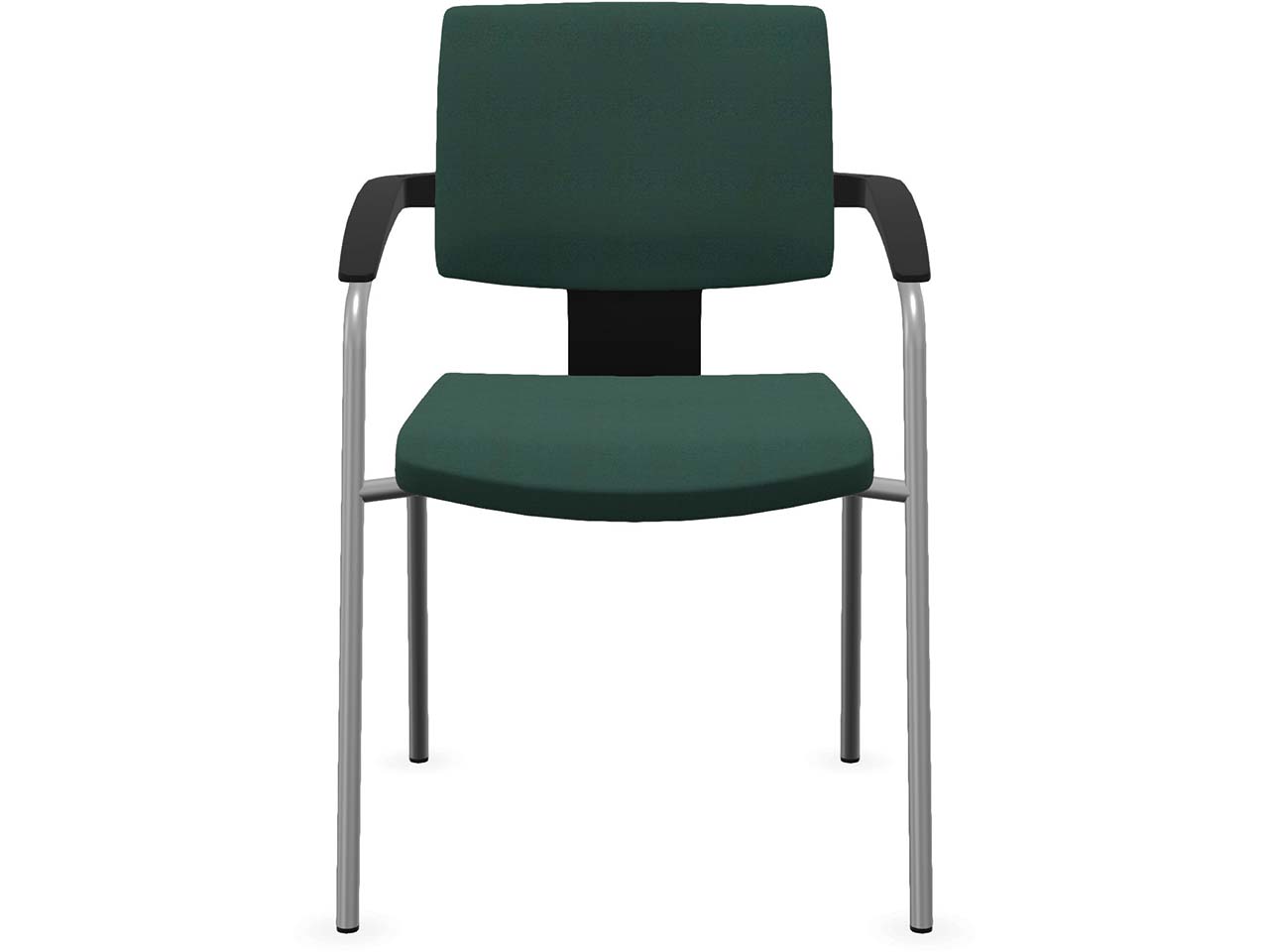Profim Besucherstuhl "XENON" mit Armlehnen, stapelbar, silber, Stoff: grün