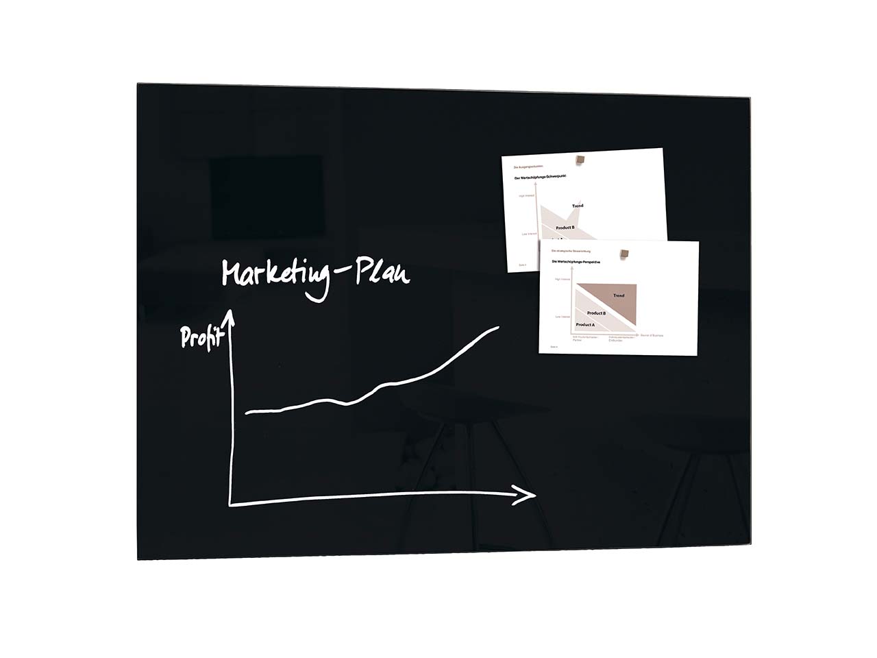 Sigel Glas-Magnettafel 'artverum' 120 x 90 cm, schwarz