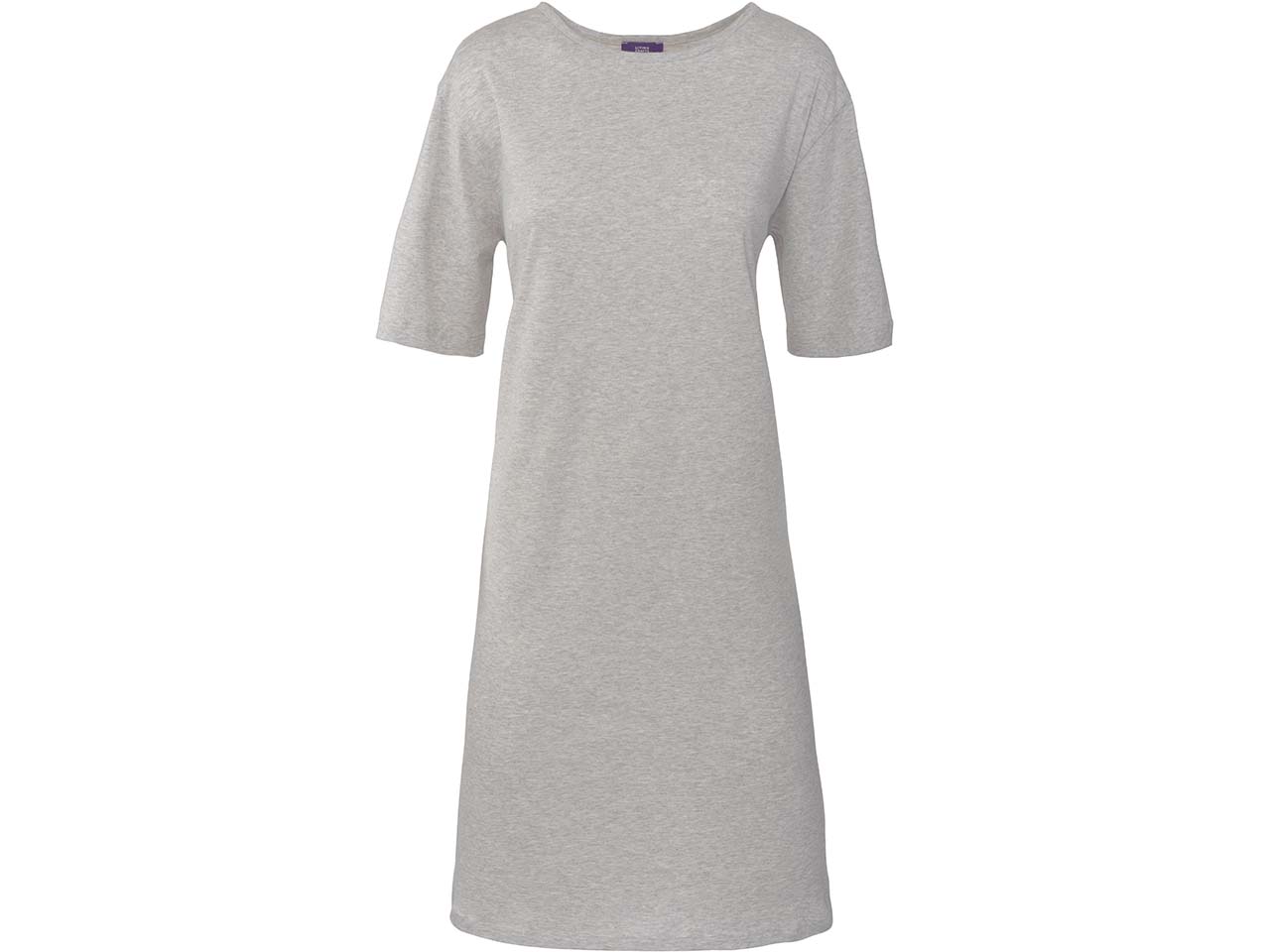 Living Crafts Bio-Damen-Nachthemd "Berit" mit Rundhalsausschnitt, grey melange, Gr. M