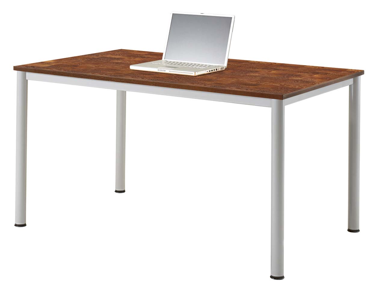 Konferenztisch "CONTACT Base" rechteckig, 140 x 70 cm, silber, Robinie geölt