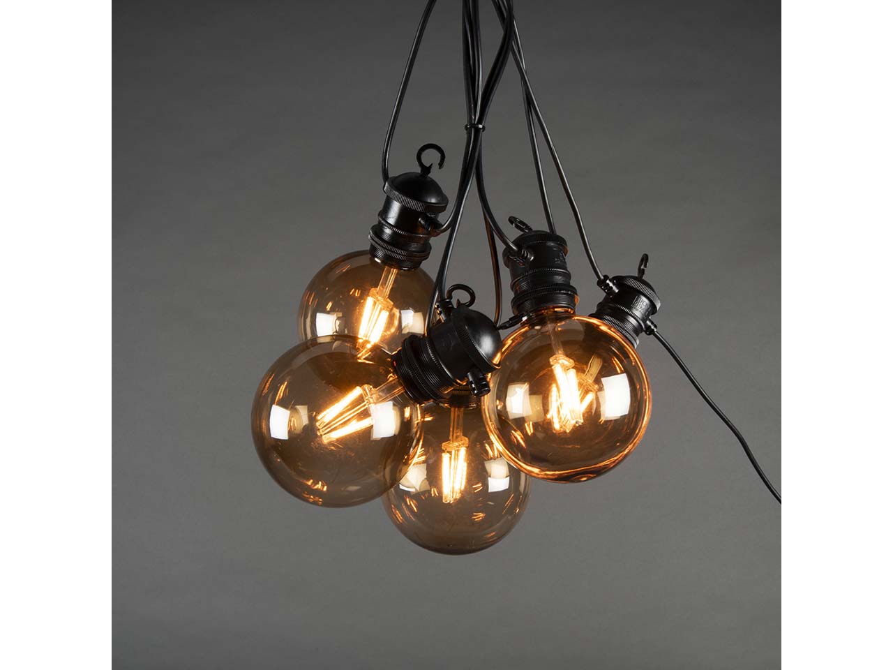 Konstsmide LED-Lichterkette Party, smokey brown, mit Dim., 10 Birnen, 10 Dioden bernsteinf