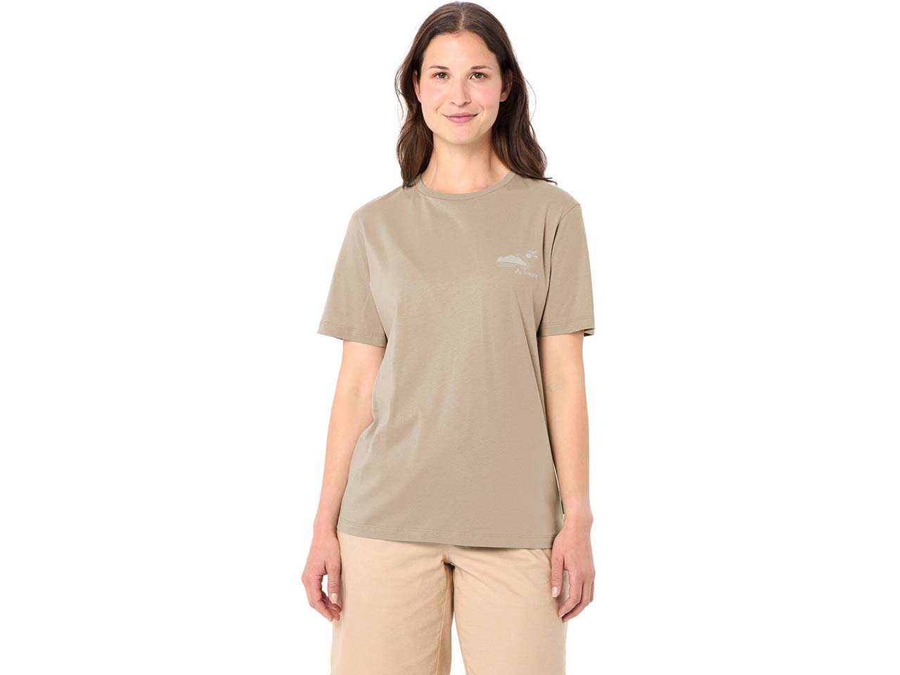 VAUDE Damen-T-Shirt 'Spirit II' mit Rückenaufdruck, linen, Gr. 40