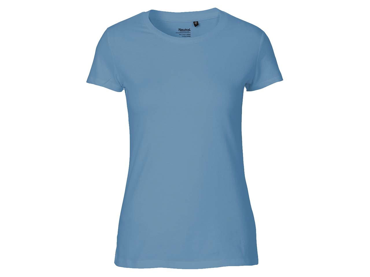Neutral Bio-Damen-T-Shirt mit Rundhalsausschnitt, dusty indigo, Gr. M