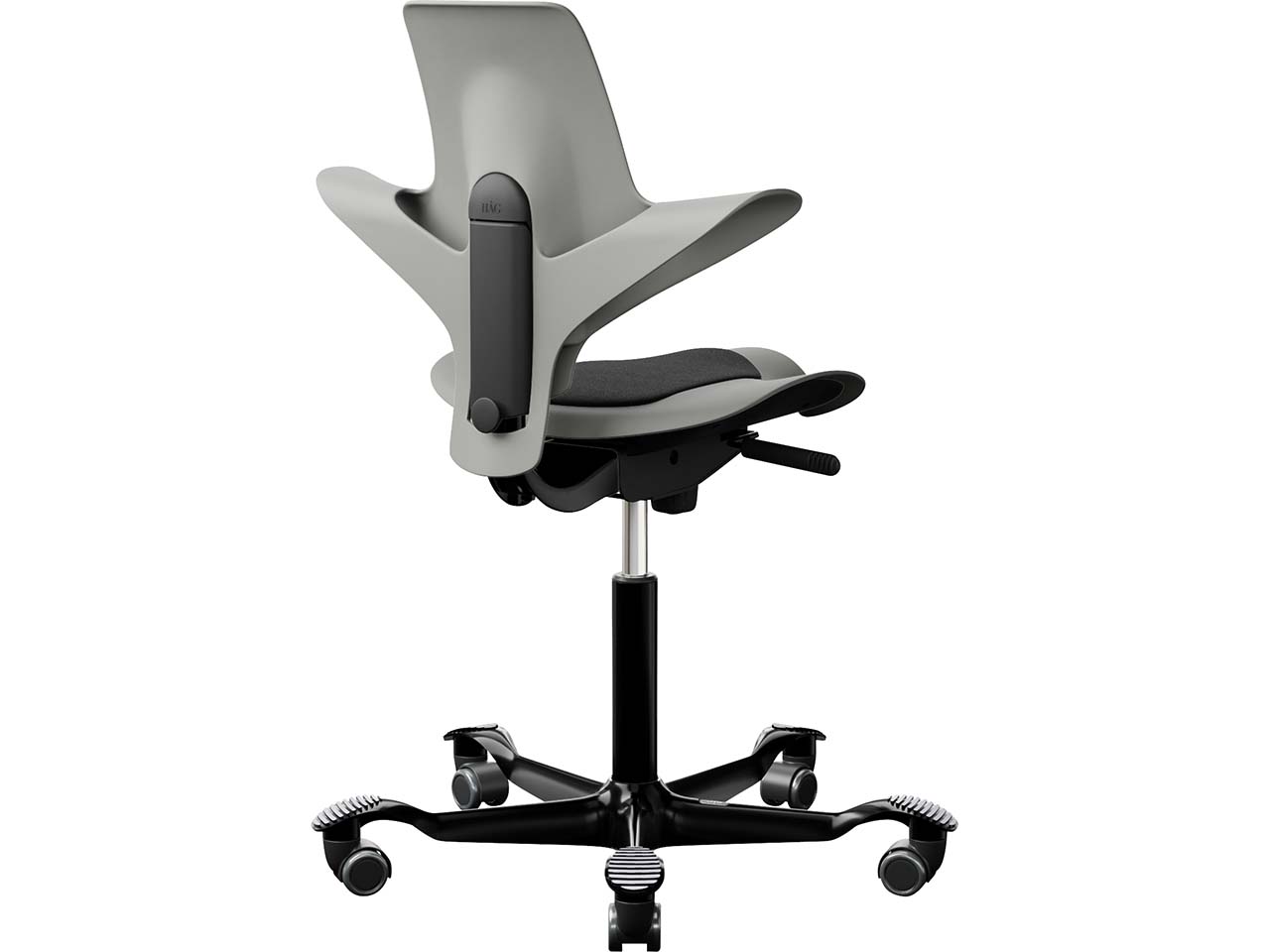 HAG Bürodrehstuhl "Capisco Puls 8010" Gestell: schwarz/clay,Stoff: "Cura" black