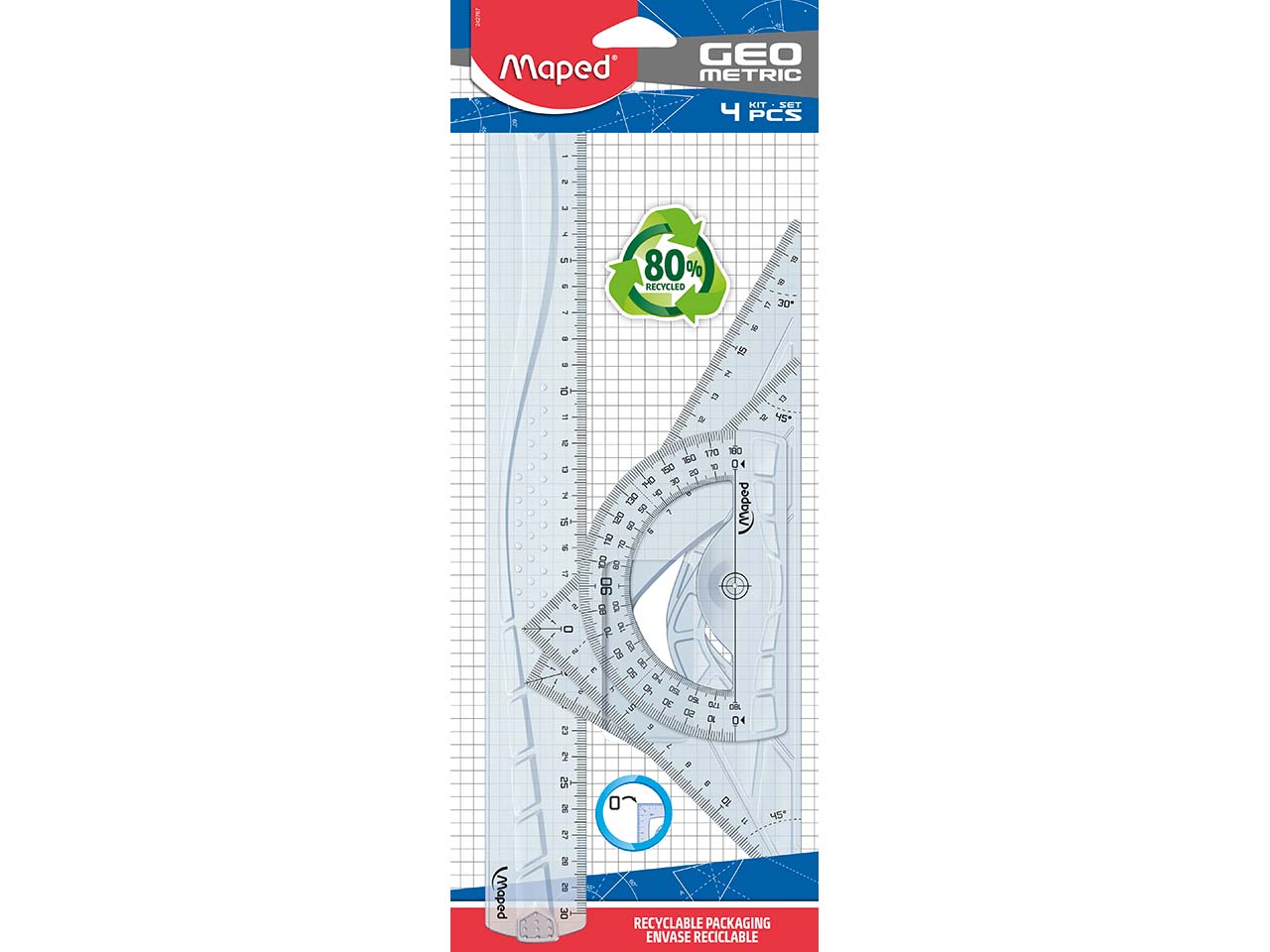 Maped Geometrie-Set "Geometric Green" 4-tlg.