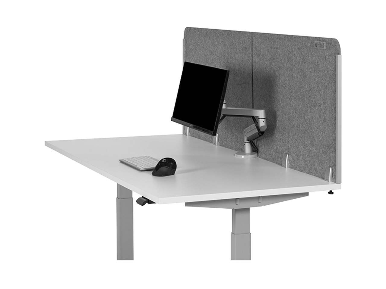 Bakker Elkhuizen Tischtrennwand hinten, ohne Acrylfenster, B 160 cm H 60 cm, grau