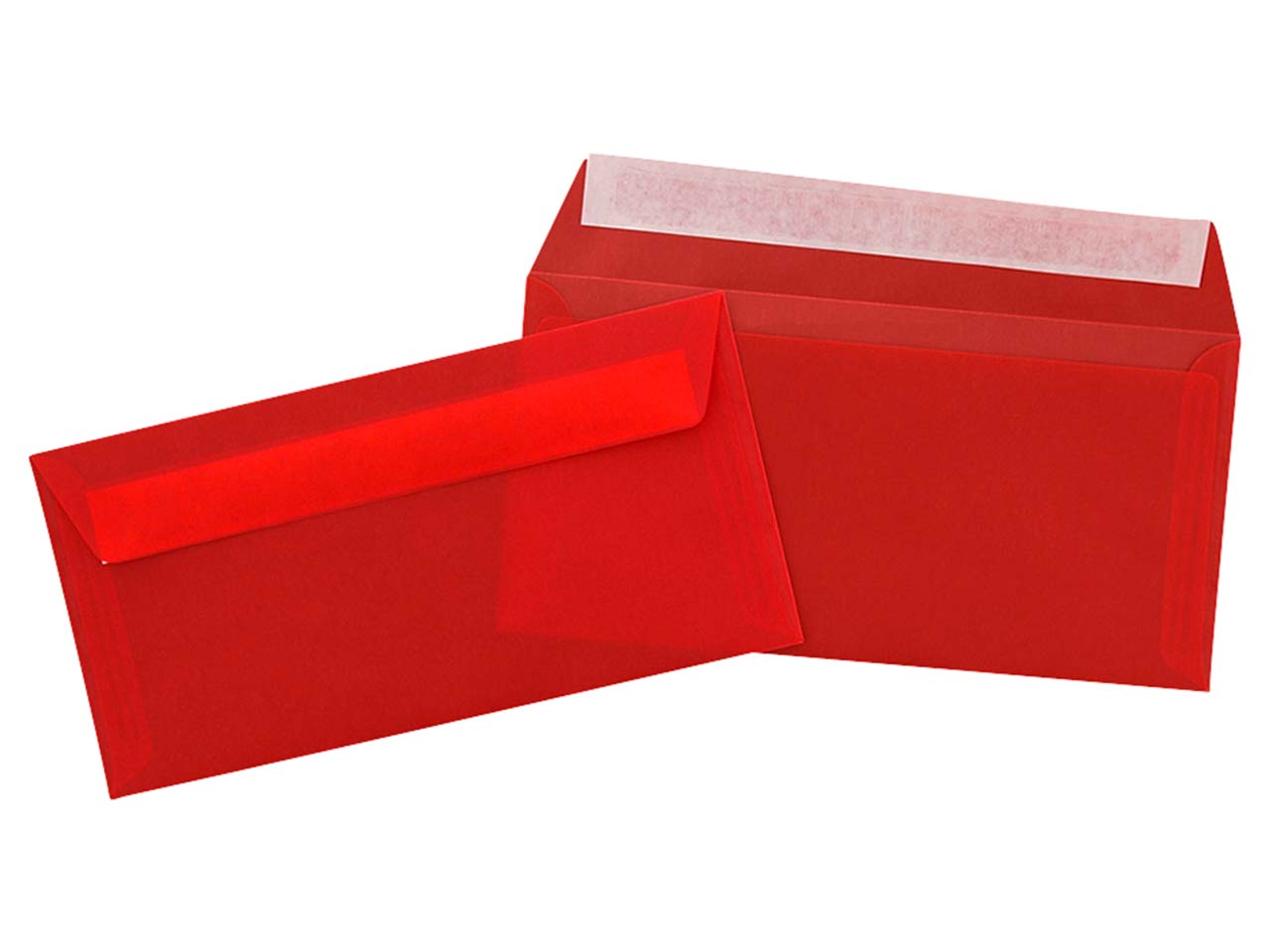 100 DL-Hüllen transparent rot