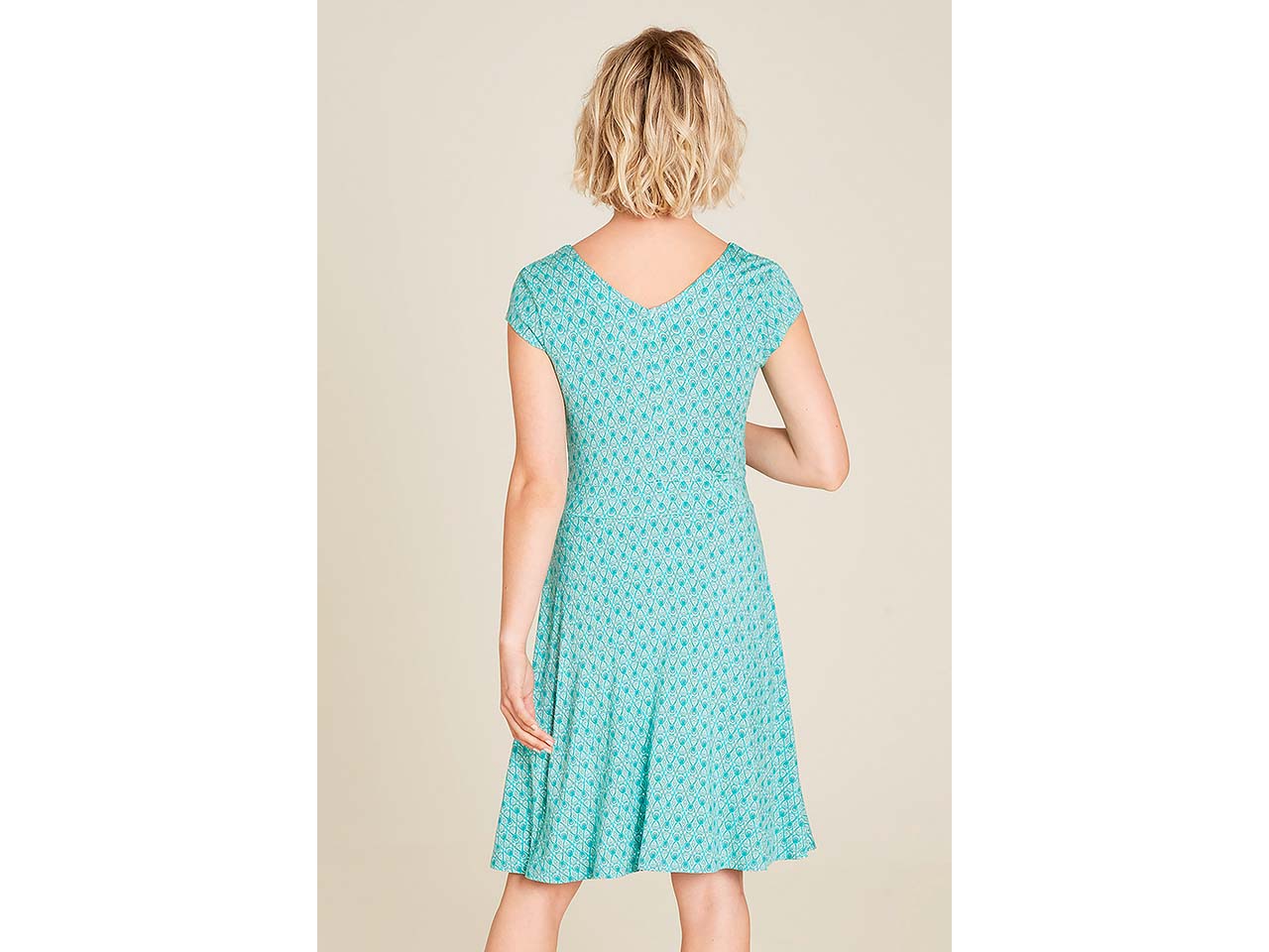 tranquillo Damen-Mini-Kleid mit weitgeschnittenem Rockteil und Taschen, lagoon, Gr. S