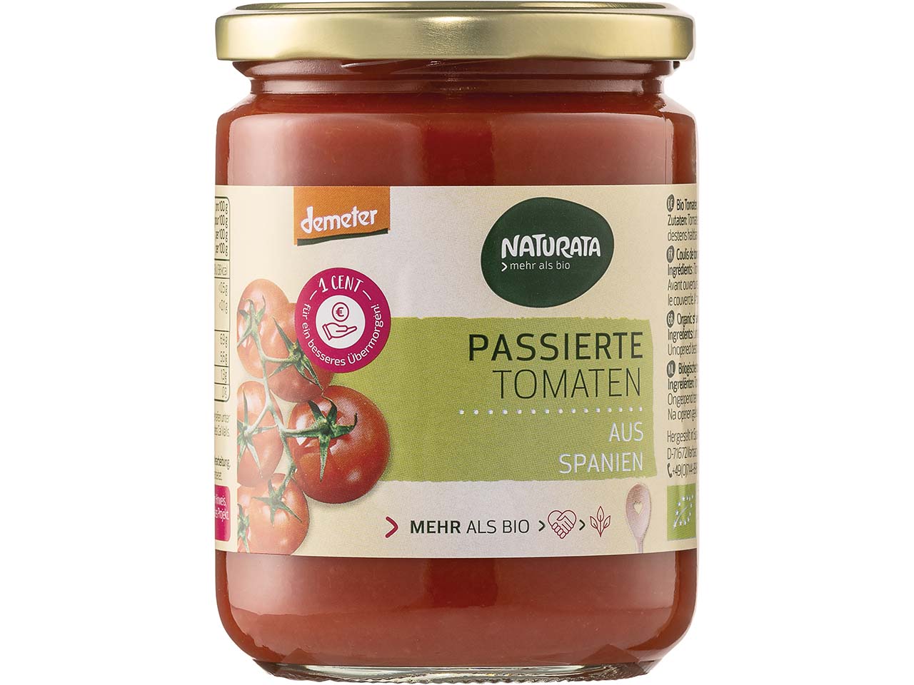 NATURATA Passierte Bio-Tomaten, demeter-zertifiziert, 400 g NATURATA Passierte Bio-Tomaten, demeter-zertifiziert, 400 g