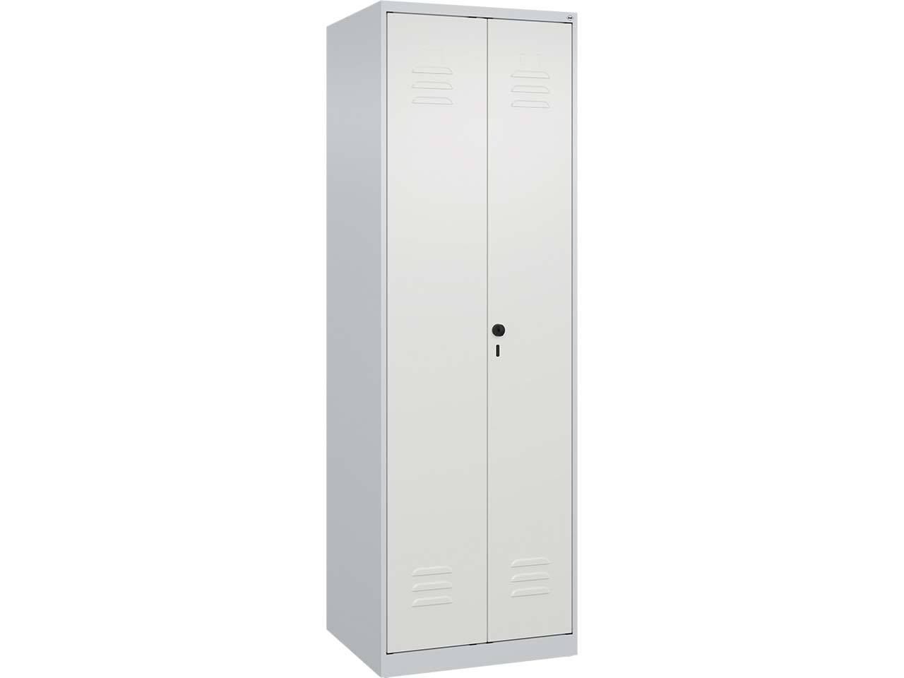 C+P Schwarz-Weiß-Spind Classic PLUS, 2 Abteile, 1850x600x500mm, Lichtgrau/Verkehrsweiß