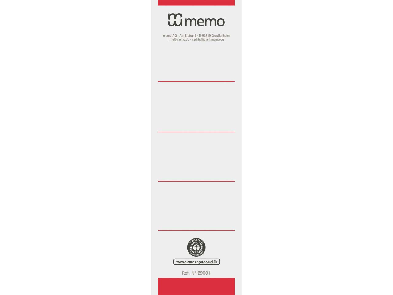 10 memo-Rückenschilder 7,5cm rot