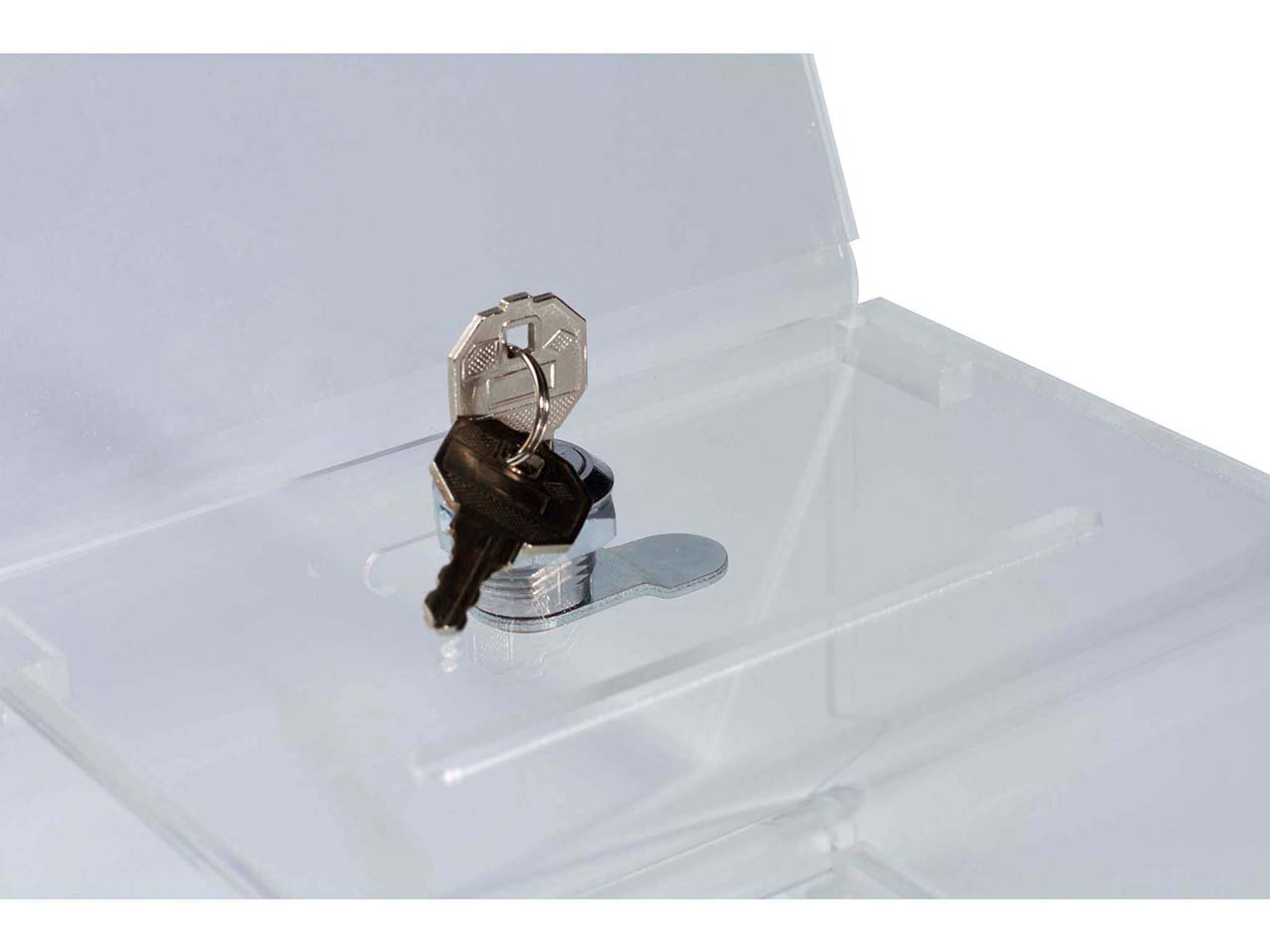 Exacompta Urne "Exacryl" abschließbar, aus PMMA, mit Aufsteller A6, 15x10,5x10cm