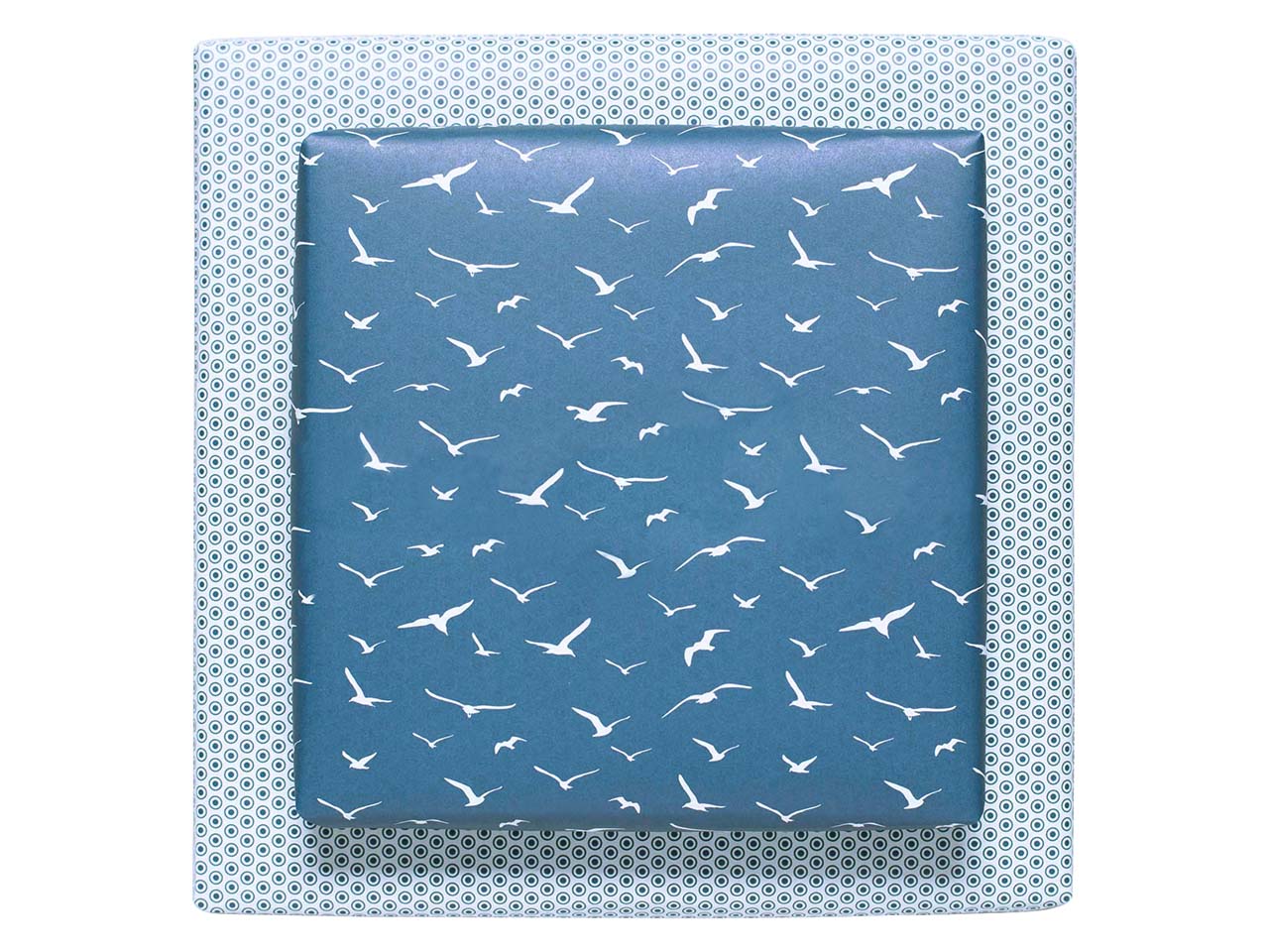 3 Bogen My Pretty Circus Recycling-Geschenkpapier "Birds + Dots" petrol, 48 x 67 cm