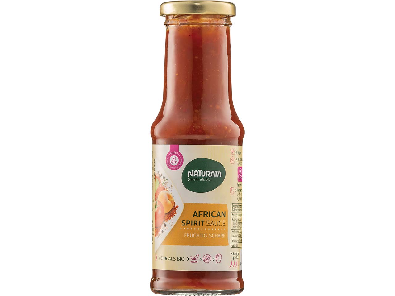 NATURATA Bio-Sauce "African Spirit", fruchtig-scharf, 210 ml NATURATA Bio-Sauce "African Spirit", fruchtig-scharf, 210 ml