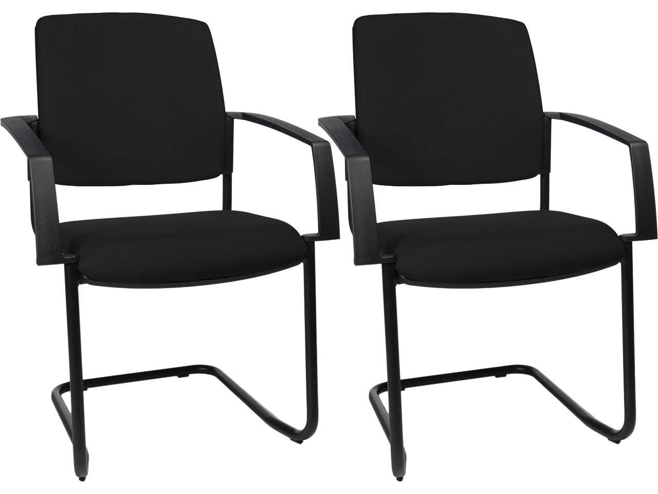 Topstar Freischwinger "BtoB 20" mit Armlehnen Rücken gepolstert schwarz, 2 Stk.