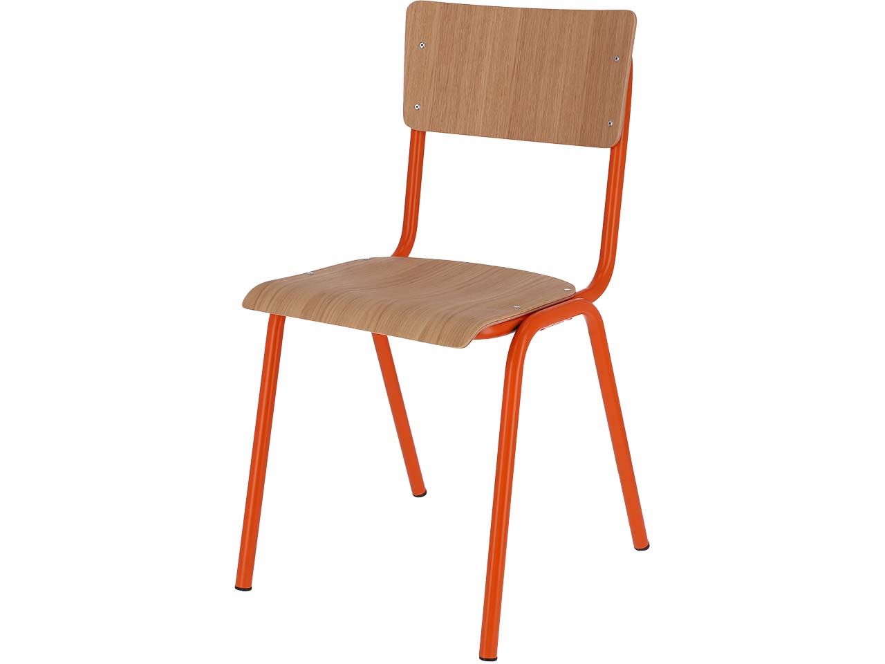 Jan Kurtz 2 Besucherstühle "Zero" Eiche, Gestell orange
