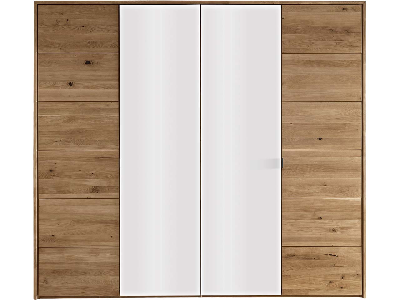 Kleiderschrank "Bolle" 4-türig mit Glas, weiß