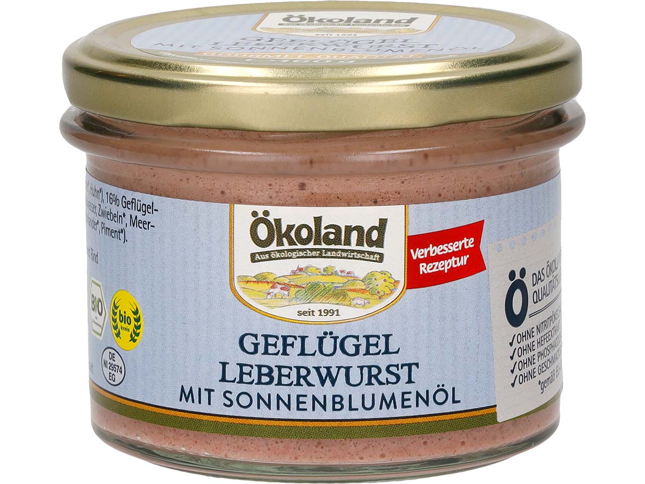 Ökoland Bio-Geflügel-Leberwurst, 160 g