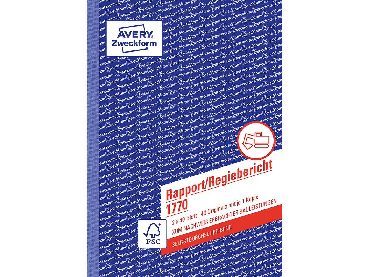 Avery Zweckform Formularbuch '1770' Rapport/Regiebericht ECF, DIN A5