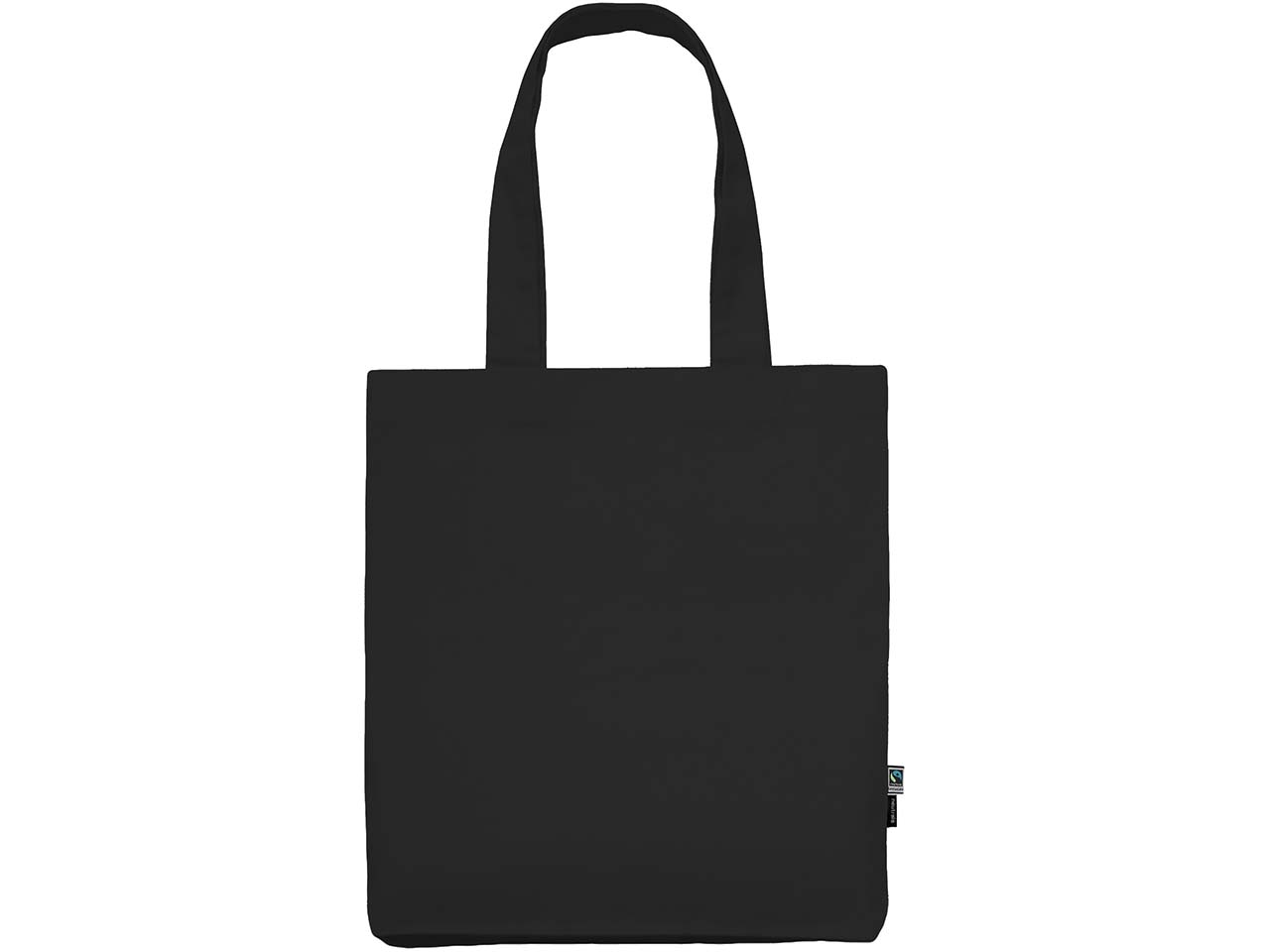 Neutral Bio-Tragetasche mit Bodenfalte, black