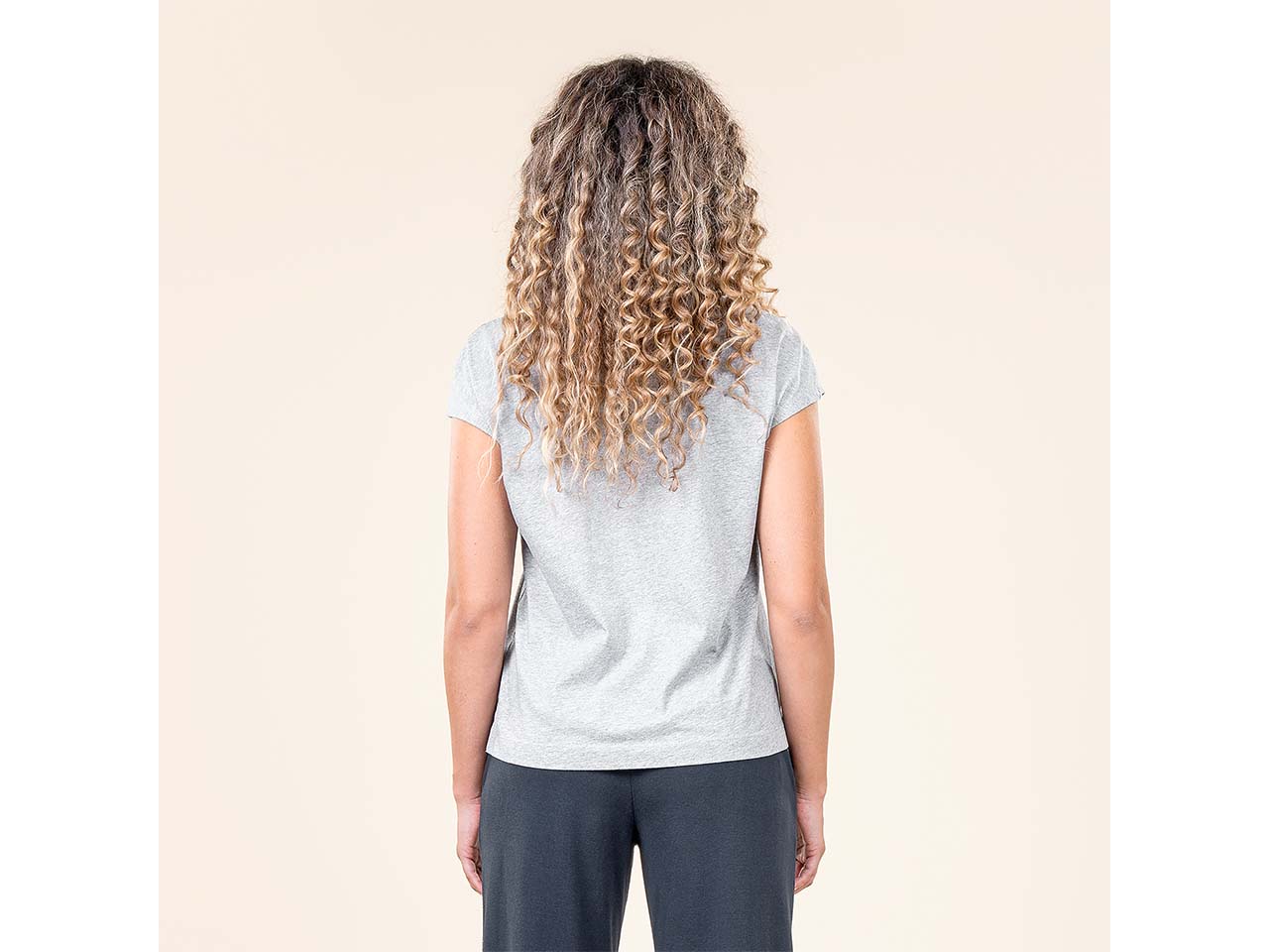 Living Crafts Bio-Damen-T-Shirt 'TIDA' mit kurzen Ärmel, grey melange, Gr. S