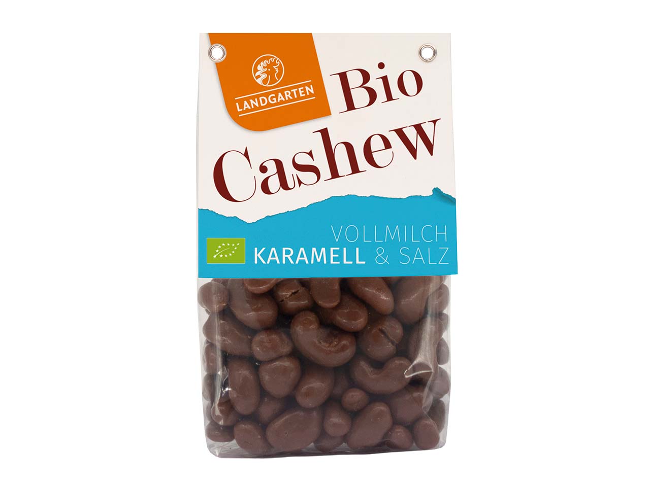 Landgarten Bio Cashews in Vollmilch-Schokolade mit Salz-Karamell, 170 g