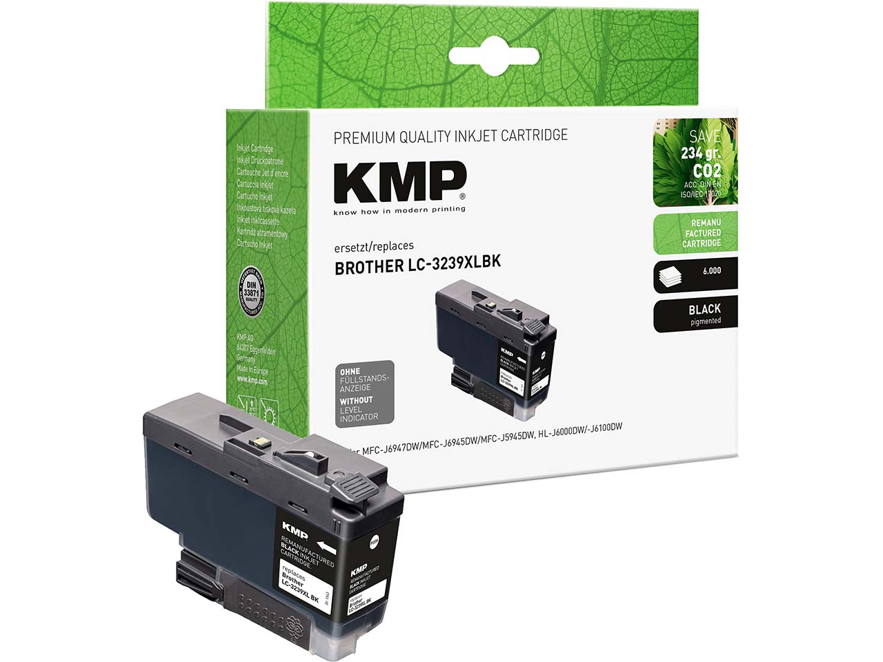 KMP Tintenpatrone ersetzt Brother LC-3239XLBK schwarz