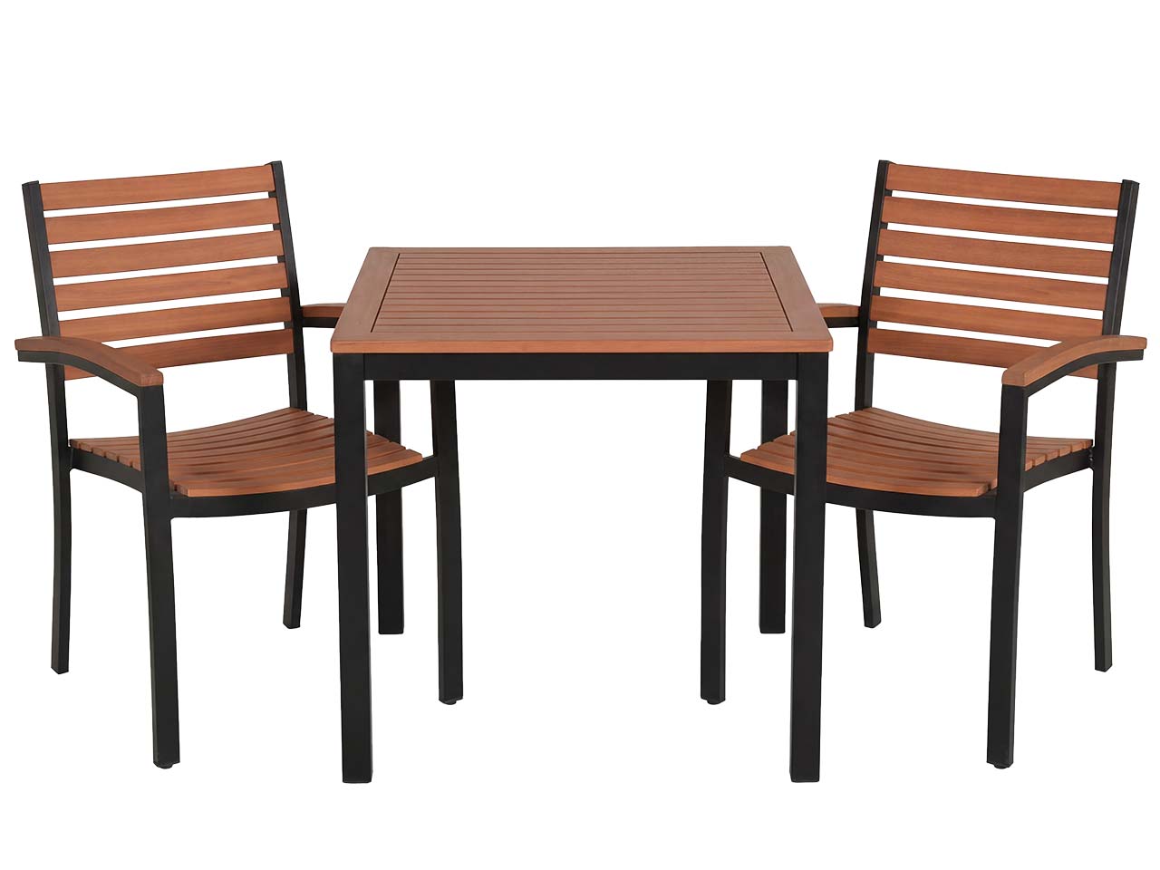 Gartenmöbel-Set "Bern" 3-tlg. 1 Tisch 80 x 80 cm, 2 Sessel