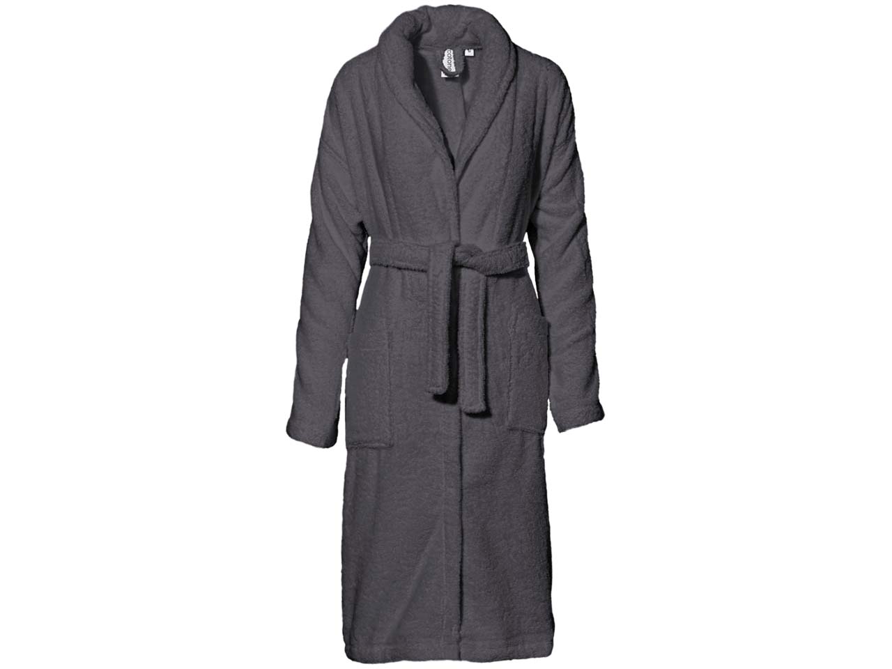 Cotonea Frottier Bademantel aus Bio-Baumwolle, Gr. S, anthrazit