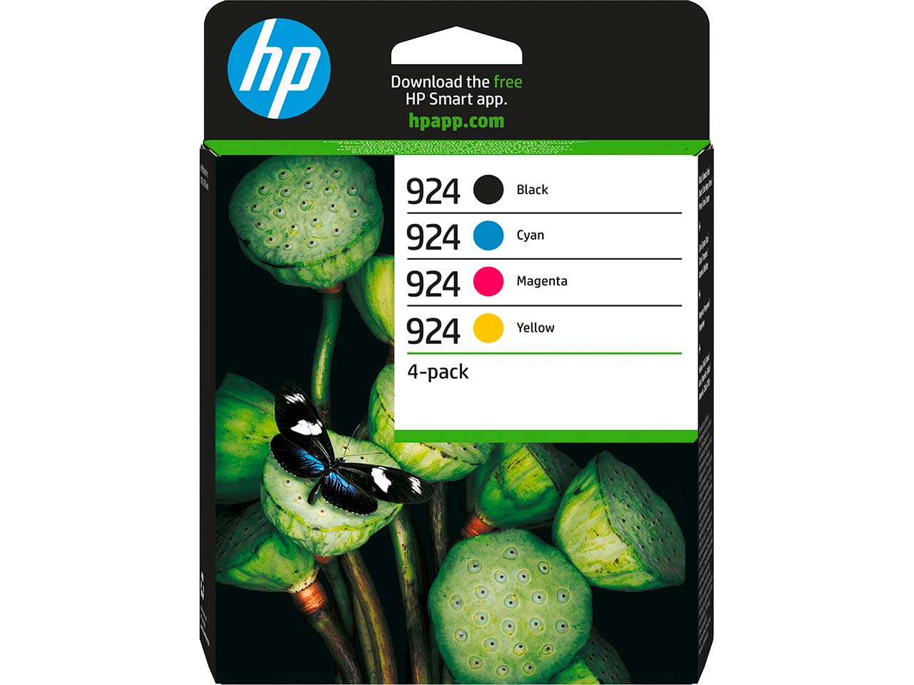 HP 4er-Set Tintenpatronen 6C3Z1NE, Nr. 924 schwarz, cyan, magenta, gelb