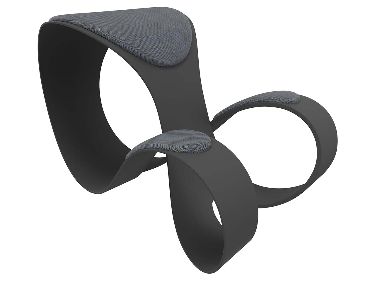 Quadrifoglio Kniehocker "Moon" Gestell braun, Bezug blau