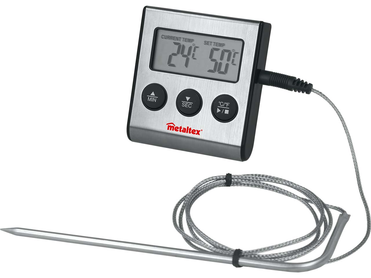 Metaltex Digitales Braten- & Grillthermometer, mit Timer