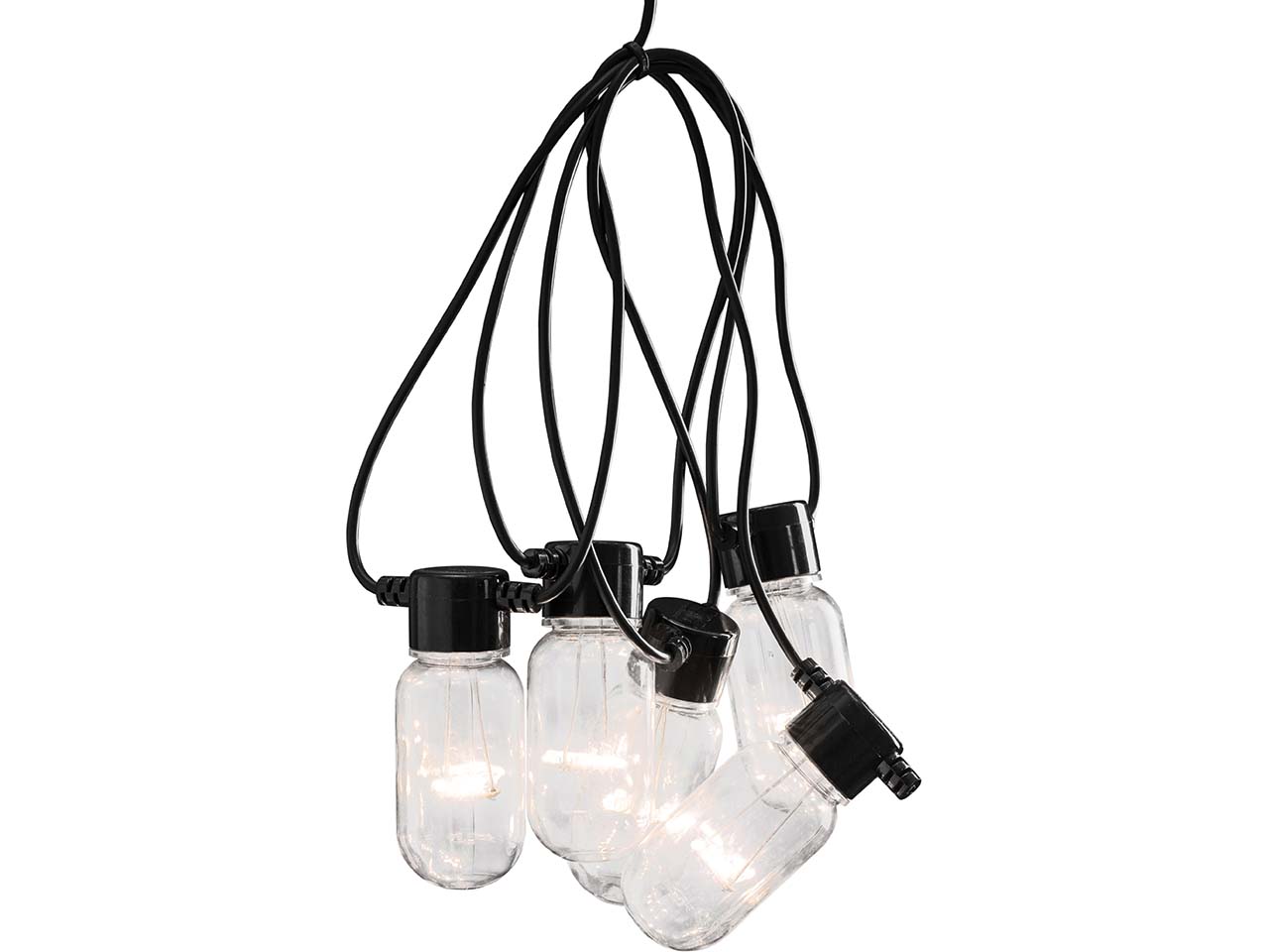 Konstsmide LED-Lichterkette Biergarten, klar, 10 Birnen klar, 80 Dioden warmweiß