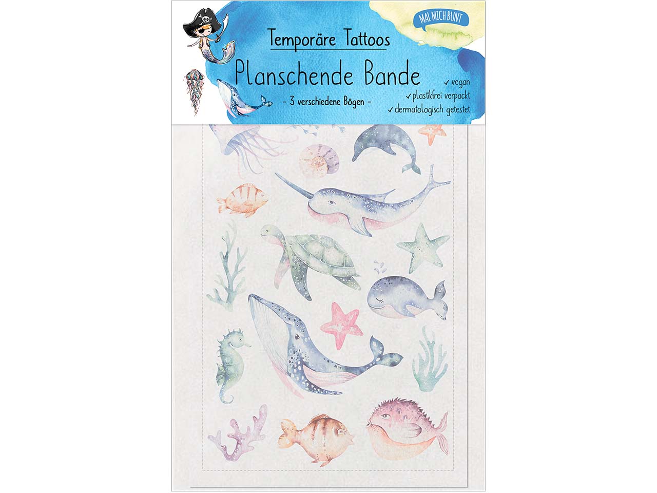 MAL MICH BUNT Kindertattoo-Set "Planschende Bande"