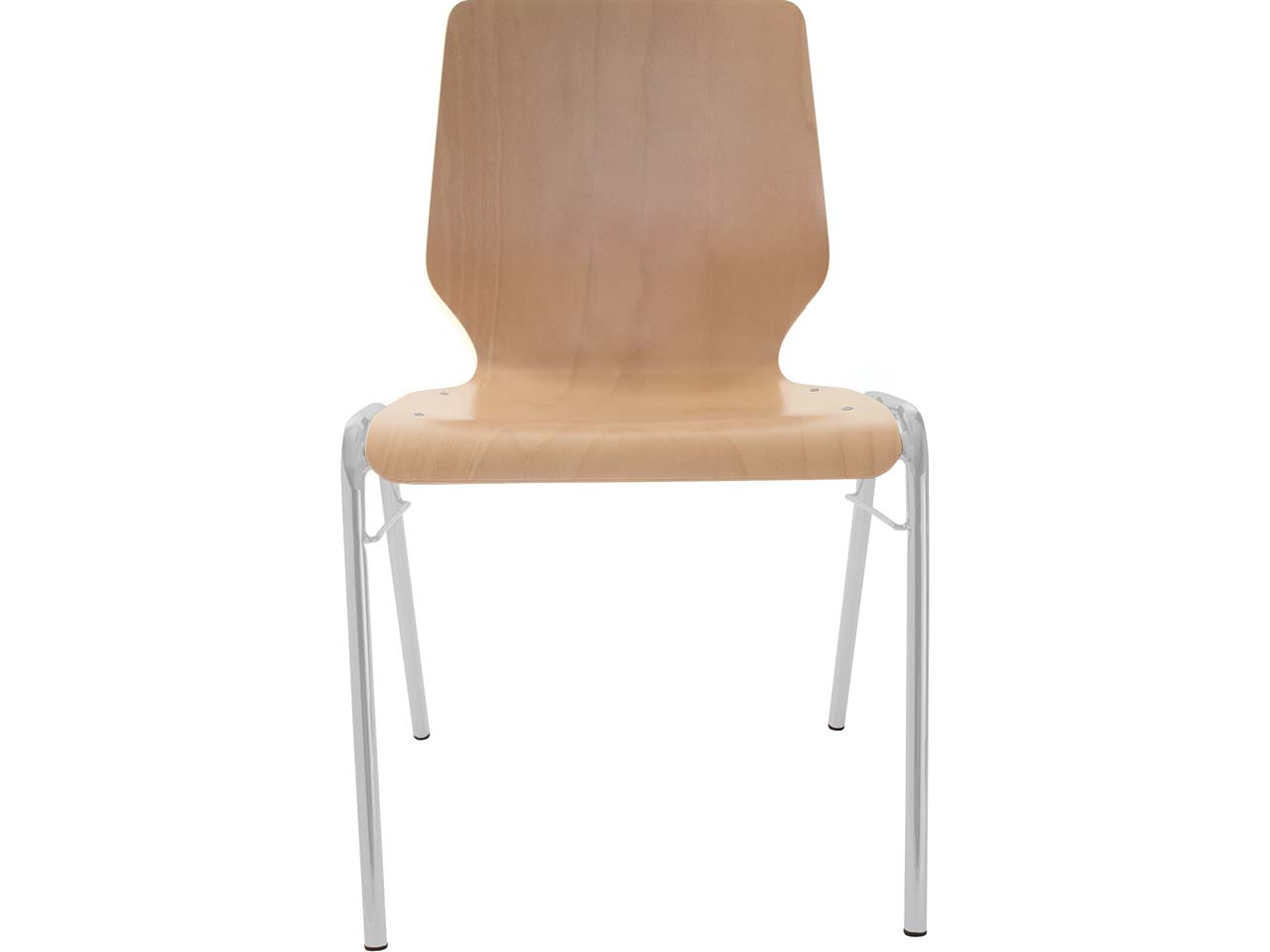 Besucherstuhl "A2" Buche, Gestell silber, Steg