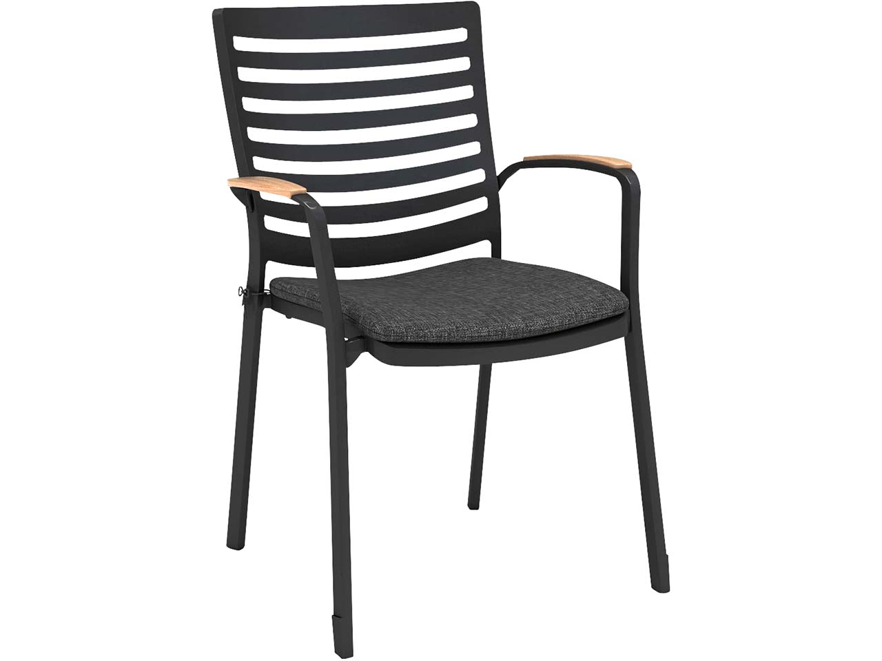 Gartenstuhl "Portals" inkl. Sitzkissen, schwarz