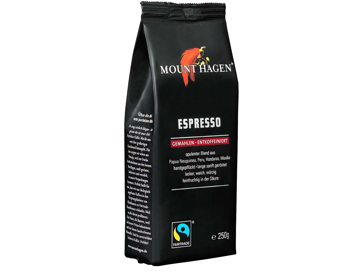 Mount Hagen Bio-Espresso, gemahlen, entkoffeiniert, 250 g
