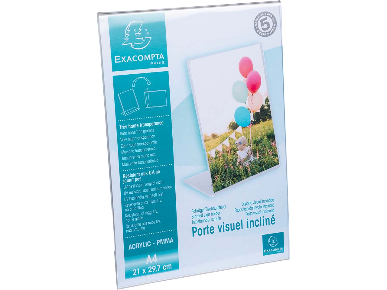 Exacompta Tischaufsteller abgeschrägt "Exacryl" aus PMMA, DIN A4, vertikal