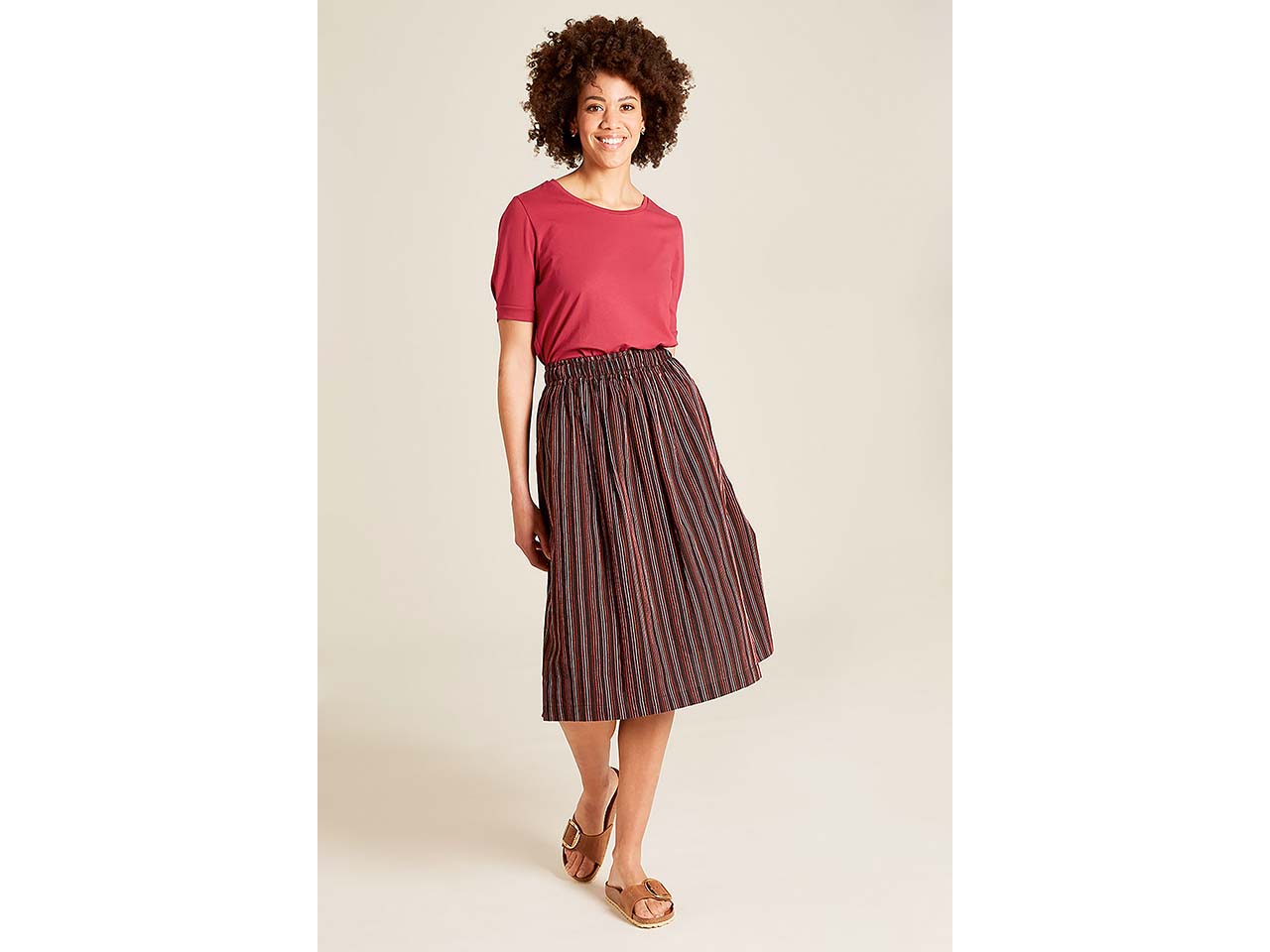 tranquillo Bio-Damen-T-Shirt mit längeren Ärmel, anemone, Gr. S