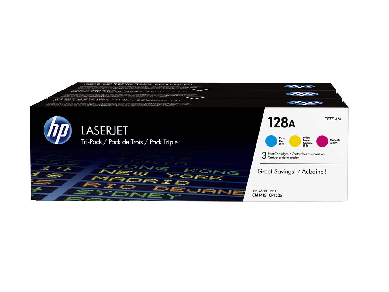 hp 3er Set Druckkassetten CF371AM cyan, magenta, gelb