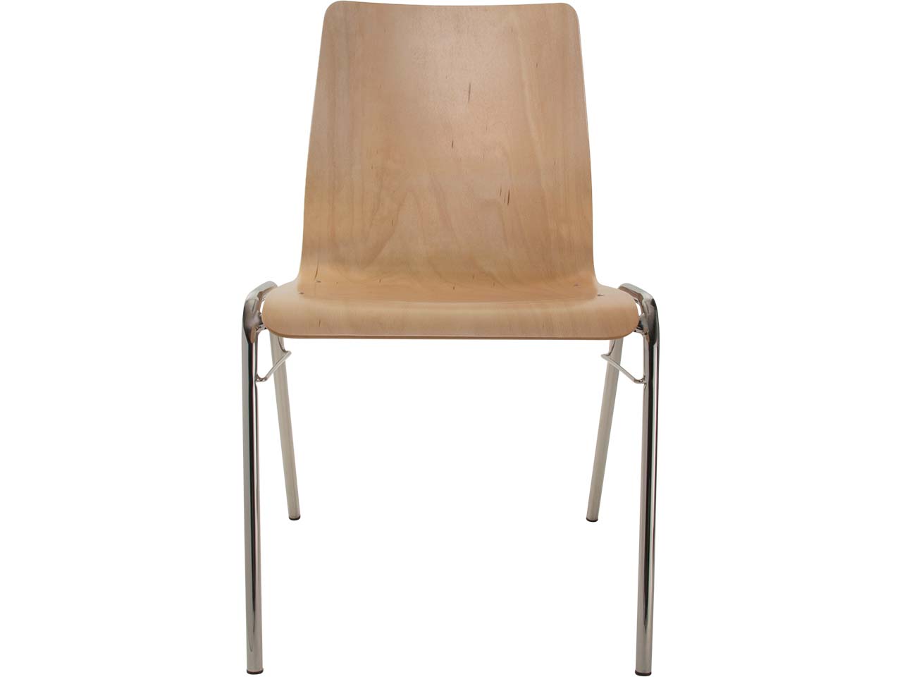 Besucherstuhl "A1" Buche, Gestell verchromt, Steg