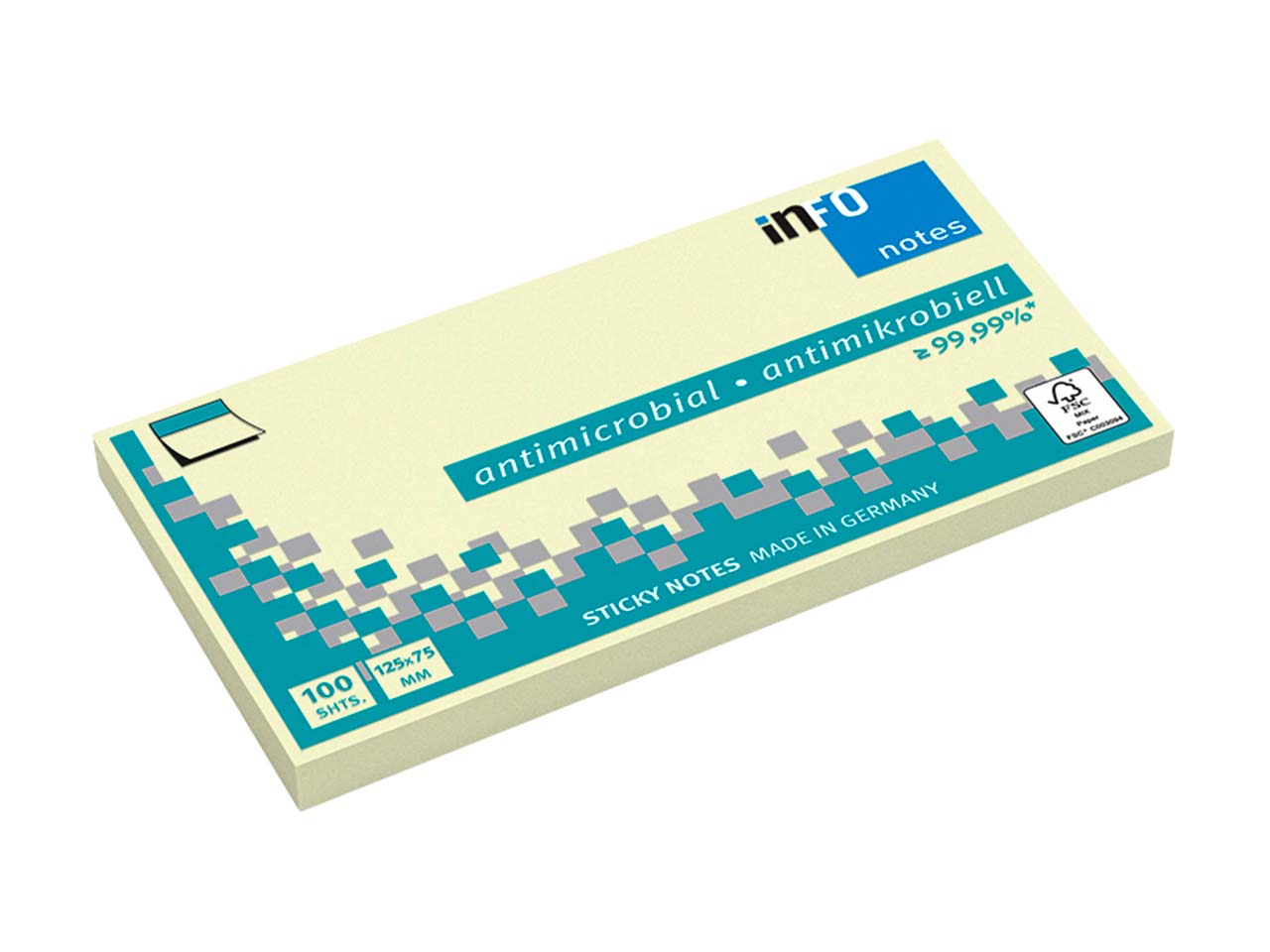 Info Haftnotizen 100 Blatt, 125 x 75 mm, gelb