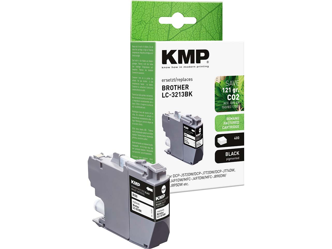 KMP Tintenpatrone ersetzt Brother LC-3213BK schwarz