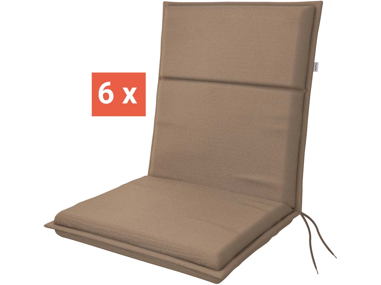 doppler Auflage "LIFE" für Niederlehner, 6er-Pack, 100x48x4 cm, Polyester, mokka
