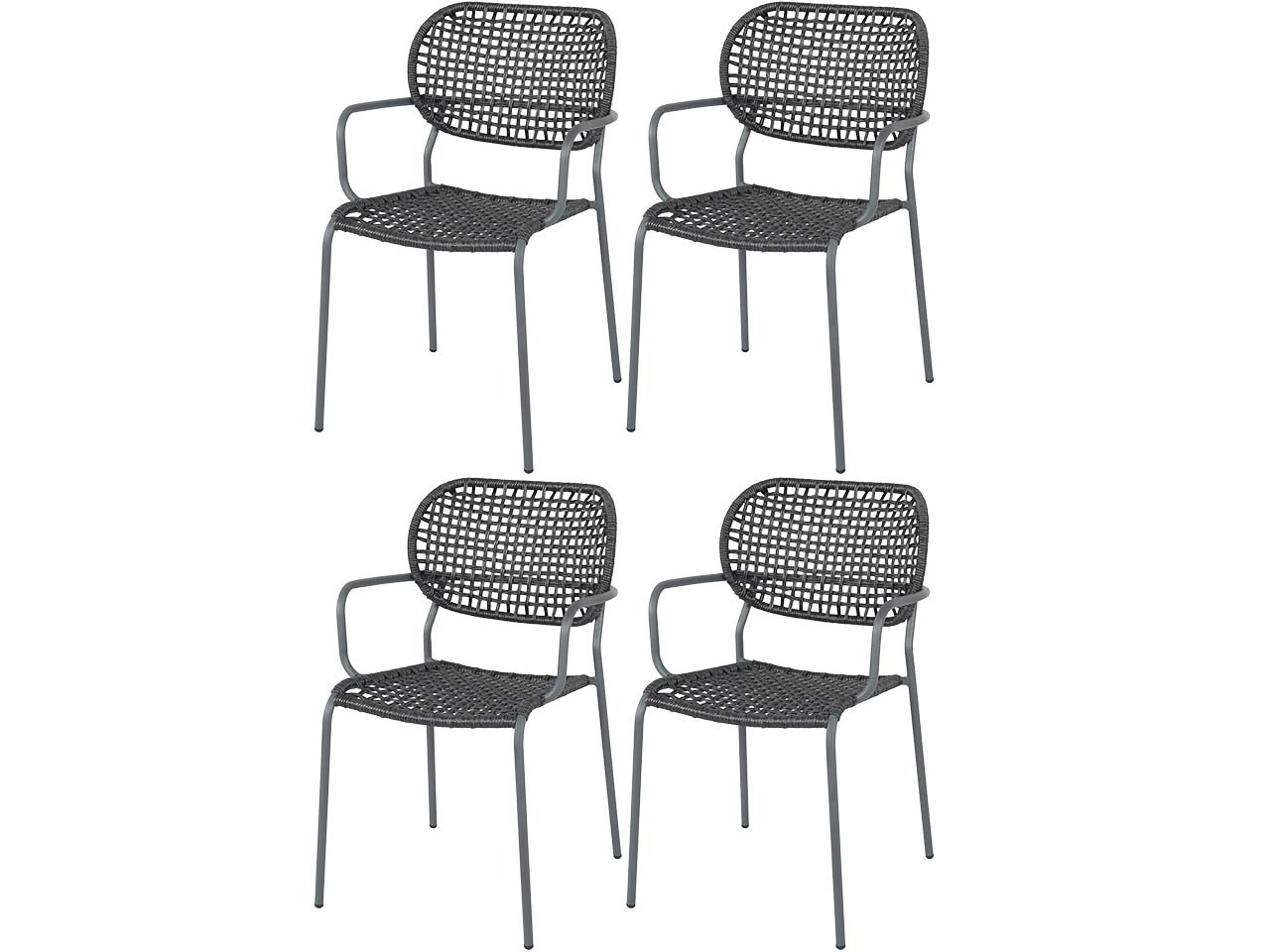 4er-Set Gartenstuhl "Reino", anthracite