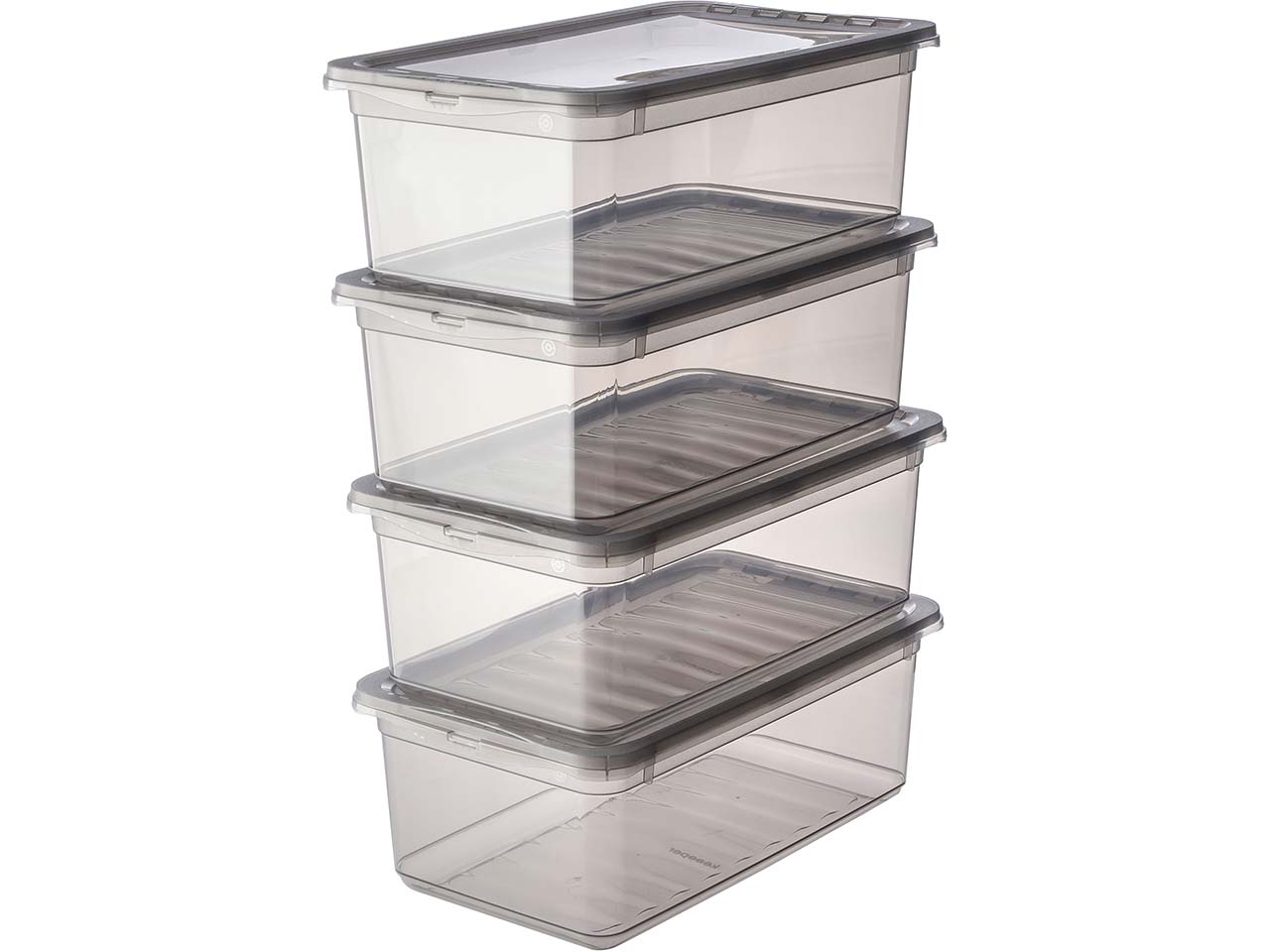 keeeper 4er-Pack Aufbewahrungsbox "Bea" mit Deckel, air control, 4 x 5,6 l, transparent