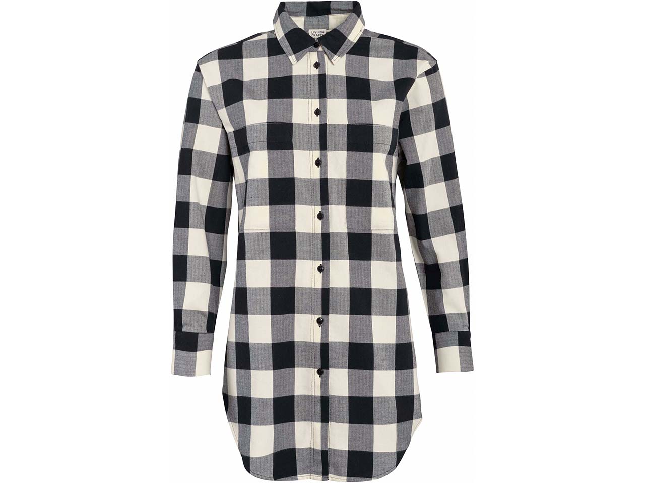 Living Crafts Bio-Damen-Hemdkleid "Nina", black/cream, Gr. 38