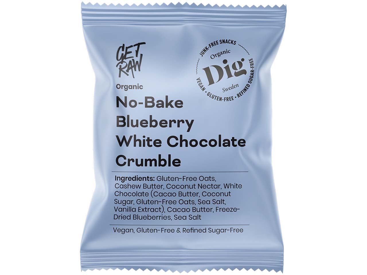 Dig Bio-Snack "Blueberry White Chocolate Crumble", raw, vegan