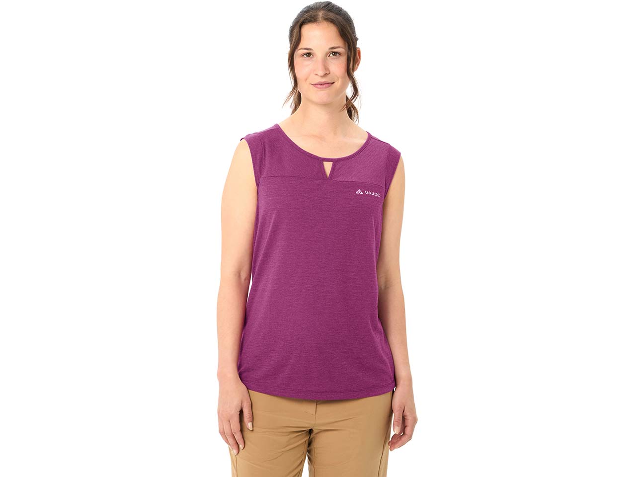 VAUDE Damen-Top 'Skomer Hiking' mit Ausschnittdetail, pink orchid, Gr. 40